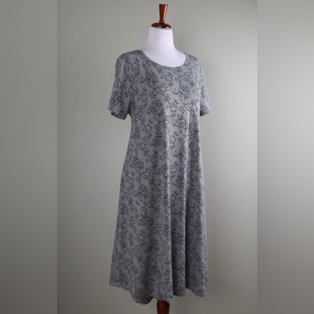 LuLaRoe Disney Collection Carly Dress Miss Piggy and Kermit the Frog Sz M EUC - Picture 3 of 7